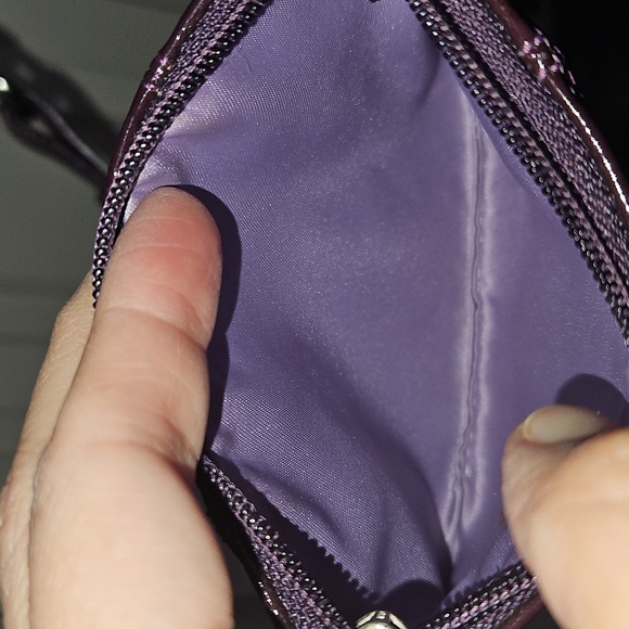 Coach EUC Y2K  Crinkle Leather Purple Hobo With Matching Wrislet - Picture 5 of 16